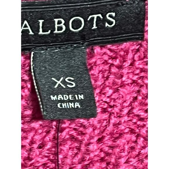 NWT Talbots Pink Chunky Sweater XS Gold Button‎ Design on Shoulder - Picture 4 of 5